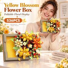 Bộ 494 khối xây dựng hộp hoa hồng, mô hình trưng bày hoa gấp gọn, đồ trang trí bàn làm việc sưu tầm cho người lớn, bộ lắp ráp hoa lãng mạn, phù hợp trang trí nhà và kệ sách - Bộ xếp hình hộp hoa - Xem 16