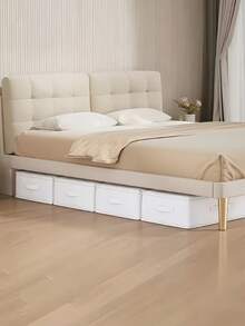 1/3 piezas Caja de almacenamiento plegable, Organizador de armario debajo de la cama blanco, Contenedor de almacenamiento plegable debajo de la cama, Excelente funcionalidad - Blanco - Ver 2
