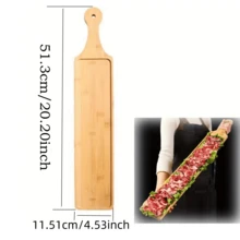 Premium Bamboo Serving Platter, Serving Platter, Bamboo Serving Platter,Perfect For Hot Pans, Meat And Cheese Boards, Rectangular Plates For Kitchen And Dining Rooms- 1 Piece - Wood Color - View 10