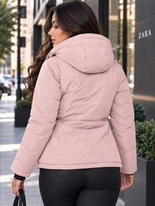 Women Winter Coats - Pink - View 3