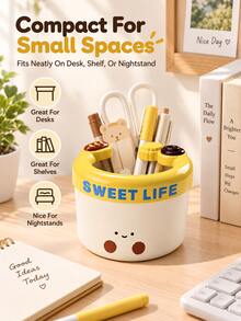 Fun Modern Style Desktop Storage Bucket, Mini Storage Box, Suitable For Storing Various Small Items, Compact And Practical, Applicable For Bedroom, Office, Study Or Dormitory, Suitable For Year-Round Use, Christmas Gift, Room Decor Aesthetic - Multicolor - View 3