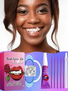 220pcs Self-Adhesive DIY Tooth Rhinestone Gem Kit, Fashion Tooth Jewelry, Crystal Rhinestones With Strong Adhesion, Ultra Shiny White Tooth Decor, Butterfly Flat Back Rhinestones, Dental Beauty Material Set, European And American Hip Hop Gothic Y2K Style, Bar KTV Party Gathering Decoration, Includes All Tools - Tooth Jewelry Set - View 12