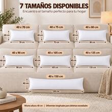 Relleno para cojín decorativo almohada blanda pillow almohadas pillows todocama cojin decorativo 40x70 40x75 40x80 40x90 40x105 40x135 40x150 - Blanco - Ver 4
