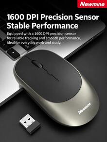 Newmine Wireless Dual-Mode Bluetooth Rechargeable Mouse Air Black-Grey Silent Ergonomic Mouse Office Gaming Compact Portable 3-Level DPI Compatible With Apple Mac Matebook Laptop IPad Air-02 - View 2