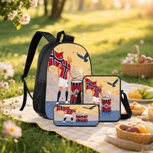 Football Player No. 9 2D Print 3 Pieces Set, Side Elastic Mesh Pocket Water Bottle Holder, Wide & Thick Breathable Adjustable Shoulder Strap, Nordic Fan Sports Style Commuter Travel Daily Storage Bag - Printed Bag - View 7