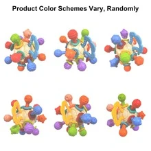 Infant Sensory Teething Toy - Baby Teether Montessori Toy - Suitable For 0-18 Months And 1 Year Old Infants - Baby Rattle Chew Toy - Toddler Educational Learning Toy - Random Accessory Color - Yellow - View 6