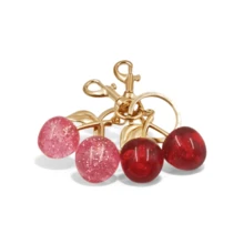 Unique Shiny Cherry Shaped Pendant Keychain, Cherry Decor Keychain With Buckle, Portable Bag Charm Accessory, Suitable For Cute Home Decor And Accessories, Warm Autumn Home Decor, Modern Office Decor, Holiday Christmas Home Decor, Elegant - Multicolor - View 16