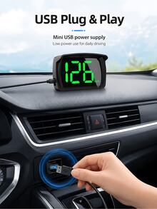 Digital Odometer MPH, Universal Golf Cart Head-Up Display Speedometer, LED Large Font Car Display Accessory, Plug And Play Compatible With Cars, Trucks, Motorcycles, SUVs And All Vehicle Models - A - View 6