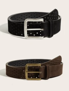 Combination Minimalist Buckle PU Leather Belt Casual Versatile - Multicolor - View 10
