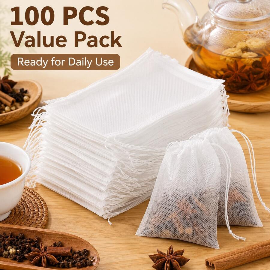 Tea Filter Bags, Empty Tea Bags With String, Disposable Tea Bags, Empty Tea Bags With String For Loose Leaf Tea, Spices, Coffee, Tea Accessories, Kitchen Utensils