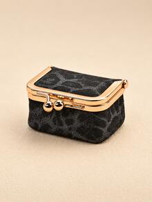 Women's Leopard Print Leather Mini Multi-Color Jewelry Box Storage Bag, With Snap Lock Portable Jewelry Pouch, Compact Jewelry Organizer, Can Store Rings, Earrings; Suitable For Daily Commute, Travel, Women's Gift Choice, Multi-Color Portable Jewelry Small Bag - Multicolor - View 14