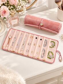 Women's Jewelry Storage Roll, Empty Bag Only, Portable Jewelry Storage Roll Bag, Travel Jewelry Box, Multi-Functional Necklace And Ring Storage Bag, Lightweight Tangle-Free Jewelry Storage, Essential Travel Jewelry Organizer - Multicolor - View 3