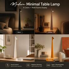 1pc/2pcs Rechargeable LED Desk Lamp, 3-Level Dimmable Touch Control Ambient Light, Modern Minimalist Portable Bedside Lamp, Suitable For Bedroom, Dining Room, Office And More - White Red Light - View 8