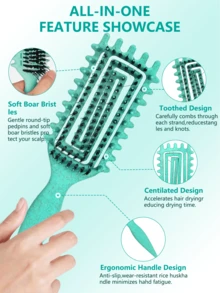 Curly Hair Brush Styling Curl Defining Brush For Women Edge Define Lift Curling Brush For Curly Hair Effortlessly Defined Curls And Reduces Frizz - Multicolor - View 3