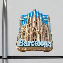 Barcelona Sagrada Familia Fridge Magnet, A Gaudi Inspired Landmark Story For Cozy Kitchen Travel Memories For All Metal Surfaces Throughout The Home - A - View 2
