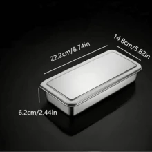 Stainless Steel Multi-Function Tiramisu Tray, Food Storage Container With Steel Lid, Stackable Refrigerator Organizer, Suitable For Home Bread Fermentation, Meal Prep, Raw Meat And Seafood Marinating, Picnic And Multi-Purpose Kitchen Baking Tool - Multicolor - View 19