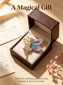 1pc Enamel Painted Butterfly Brooch, Korean Fashion Versatile Elegant Elegant Style Brooch Flower, Suit & Sweater Accessory For Women - Blue - View 5