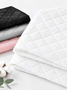 White Grid Stitch Quilted Padded Fabric, Lightweight Soft Woven Padded Cloth, Suitable For Clothing Lining, Bags, Garments, DIY Sewing Crafts And Home Sewing - Multicolor - View 1