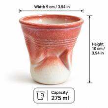 1pc Handmade Twisted Ceramic Cup, Asymmetrical Glazed Coffee Cup, Creative Artistic Coarse Pottery Tea Cup - Multicolor - View 12