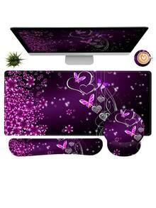 4-In-1 Keyboard Mouse Pad Set, Including Large Mouse Pad + Keyboard Wrist Rest + Mouse Wrist Rest + Coaster, Ergonomic Design, Suitable For Home Office Computer Desk - Multicolor - View 20