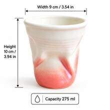 1pc Handmade Twisted Ceramic Cup, Asymmetrical Glazed Coffee Cup, Creative Artistic Coarse Pottery Tea Cup - Multicolor - View 11