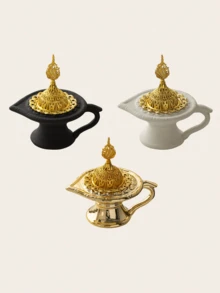 1pc Ceramic Magic Lamp Incense Burner With Cover, Luxurious Craft Design, Assorted Colors. Beautiful Aromatherapy Supply For Home, Office, Hotel & Wedding Decor, Exquisite Tabletop Ornament. - Incense Burner - View 10