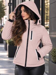 Women Winter Coats - Pink - View 1
