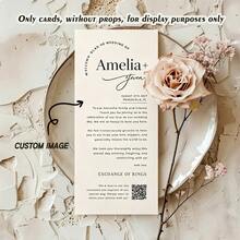 Personalized Wedding Menu Cards, Customized Wedding Dinner Menu, Minimalist Thank You Cards, Wedding Table Decor, Customizable Event Menu Cards, Personalized Cards, Suitable For Wedding Banquet, Wedding Party, Wedding Thank You Napkins, Printable Thank You Letters, Table Setting Thank You Cards, Menu Thank You Cards - Card - View 15