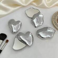 Personalized Cloud-Shaped Compact Mirror, Custom Bridesmaid Gifts, Engraved Pocket Mirror For Her - Multi-color Heart Cloud Mirror - View 4