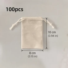 100pcs/50pcs/20pcs/10pcs Beige Plush Drawstring Bucket Storage Bags, Soft Plush Texture, Premium Quality, Suitable For Wedding Favors, Jewelry Storage, Holiday Gift Packaging, Scent Sachets And Cosmetic Storage - Beige - View 15