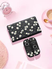 Xingji-New Switch 2 (2025) بطانية واقي - 1 نمط زهري أبيض بسيط - متوافق مع Switch NS/Switch OLED، مادة غلاف TPU ناعمة - حقيبة تخزين عالمية، مقاوم للصدمات، مقاوم للخدش، أنيق، جميل - أفضل هدية للأصدقاء والعائلة - مشاهدة 4