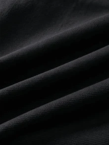 سويت شيرت نسائي أسود بأكمام طويلة وقصة واسعة، بلوزة محبوكة كاجوال بتفاصيل مضلعة، مثالية لإطلالات الشارع - الأسود - مشاهدة 7