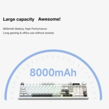 AULA F99 MAX 8000mAh Large Battery, TFT Smart Display, Rotary Knob, Tri-Mode Connection, Hot Swappable, Gasket Mechanical Structure, 97 Keys Layout, RGB Backlit, PBT Keycaps, Wireless Gaming & Office Keyboard - View 9