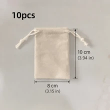 100pcs/50pcs/20pcs/10pcs Beige Plush Drawstring Bucket Storage Bags, Soft Plush Texture, Premium Quality, Suitable For Wedding Favors, Jewelry Storage, Holiday Gift Packaging, Scent Sachets And Cosmetic Storage - Beige - View 17