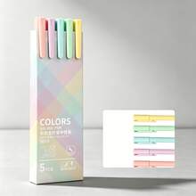 5 piezas de bolígrafos de gel de aguja completa, 6 estilos, tinta de colores surtidos de 0.5mm. Escritura suave para diarios, escuela y oficina. - Multicolor - Ver 9