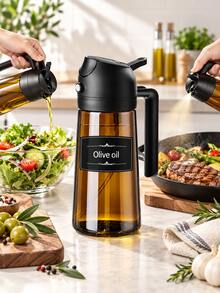 2-In-1 Olive Oil Sprayer & Pourer Bottle, Light-Shielding Glass Oil Dispenser With Handle, Kitchen Oil Spray Bottle For Cooking, Salad, BBQ, Baking & Air Fryer - View 6
