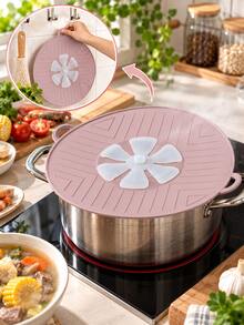 Anti-Overflow Silicone Pot Lid, Reduces Boiling Overspill, Prevents Splashing, Silicone Material, New Kitchen Choice, Easy To Use And Convenient, Easy To Clean, Convenient Storage, 2 Colors Available - Multicolor - View 1