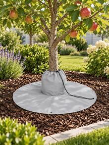 2/1pc Tree Root Winter Protective Cover, Breathable Non-Woven Fabric Tree Base Frost Protection Mat With Drawstring And Metal Eyelets, Windproof Warm Tree Trunk Protector, Suitable For Outdoor Garden Plants, Shrubs, Seedlings, Yard Frost And Cold Protection Cover - Multicolor - View 9