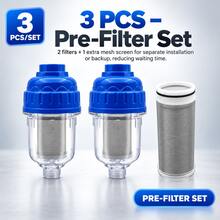 3Pcs Universal Water Pre-Filter Set – 2 Stainless Steel Filters + 1 Filter Housing, For Washing Machine, Water Heater, Smart Toilet, Water Purifier, Bathroom, Kitchen, Laundry, PC Housing, Detachable Washable, Easy Install - B - View 8
