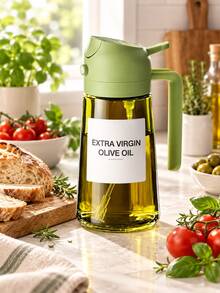 2-In-1 Olive Oil Sprayer & Pourer Bottle, Light-Shielding Glass Oil Dispenser With Handle, Kitchen Oil Spray Bottle For Cooking, Salad, BBQ, Baking & Air Fryer - View 5