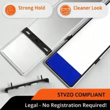 4 Sets EU Standard License Plate Holders, 520x110mm Universal License Plate Frame For Front And Rear European License Plates (Except Austria), ABS Material Car Registration Plate Replacement, Stable Anti-Vibration, Easy Installation, Secure Fit, Includes Screws And Adhesive Pads - XC-w319 - View 8