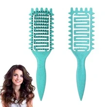 1/2pcs Portable Curling Hair Styling Comb - Nylon Bristles, Suitable For All Hair Types, Easily Detangle And Add Volume, Curling Hair Styling Comb Set, Suitable For Curly Hair, Volumizing Styling Comb, Wet And Dry Use - Standard Model - View 1
