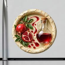 Pomegranate Harvest Fridge Magnet, An Orchard Table Story For Meaningful Kitchen Gatherings For All Metal Surfaces Throughout The Home - A - View 2