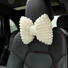 1pc Car Headrest Neck Pillow Lumbar Support Cushion, Puff Grid Breathable Comfortable Car Seat Pillow, Car Interior Accessory - Car Accessories - View 3