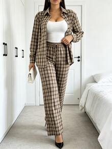 Women Two-Piece Outfits - Camel - View 2
