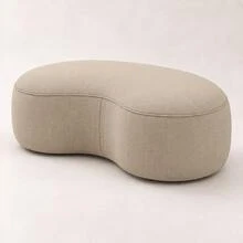 Puff Feijão Orgânico Decorativo em Linho 90cm D26 para Sala Quarto Recepção - Bege - Visão 8