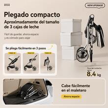 Carrito de bebé, plegado rápido en 3 segundos, cambio de dirección, modo sentado y modo recostado 2‑en‑1 - Rosa - Ver 4