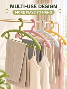 Gantungan Baju Multifungsi Anti Selip dengan Alur Bahu, Rak Penyimpanan & Pengeringan Lemari Hemat Ruang, Cocok untuk Penyimpanan di Rumah dan Penyewa - MultiWarna - View 1