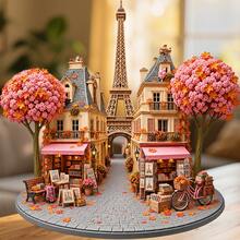 Paris Autumn Bookshop Fridge Magnet, A Stroll Beneath Pink Trees For Quiet Kitchen Daydreams For All Metal Surfaces Throughout The Home - A - View 6