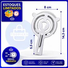 Coador Para Bebida De Inox Coador Para Drinks Coquetel Coador De Gelo - Prata - Visão 9